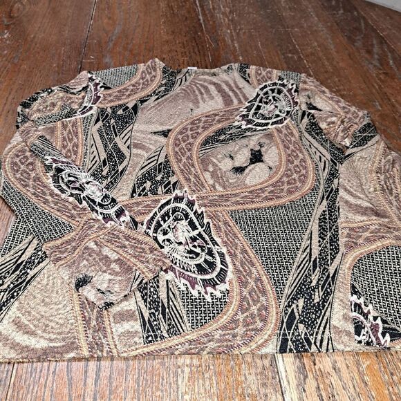 Large Conrad C Collection Long Sleeve Round Neck Textured Pullover Shirt Top - Picture 5 of 5